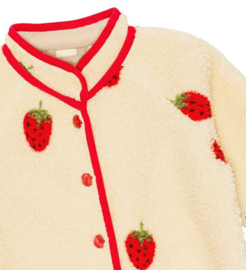 Flöss Fleeceoverall - Strawberry - Soft White Berry