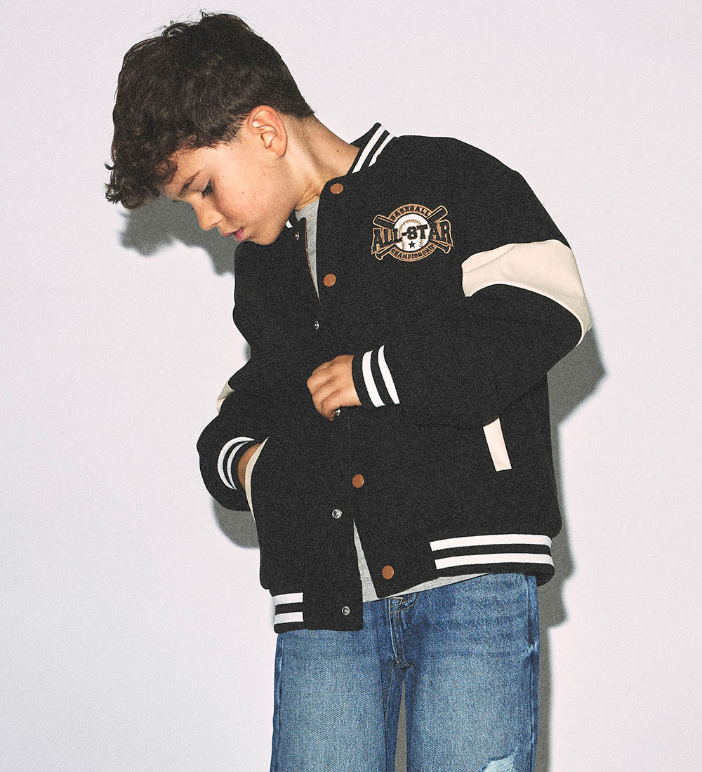 Name It Jacket - NkmMikado - Black w. Print