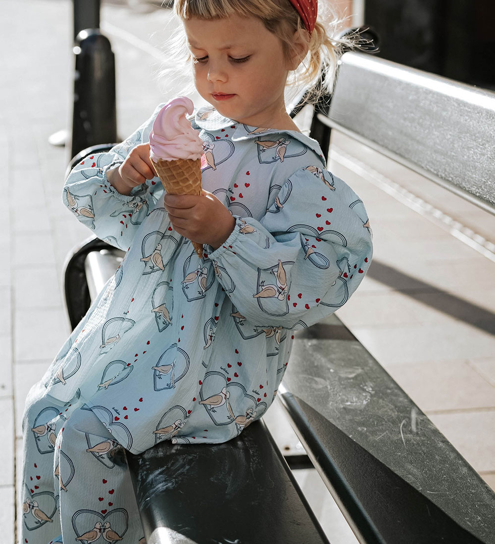 Fliink Trousers - Colombe - Dream Blue/Hearts