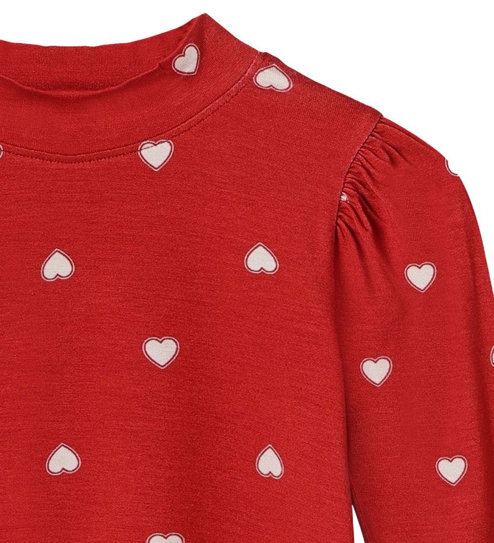 Fliink Blouse - Kelly - Puff - Pompeian Red/Beige Heart