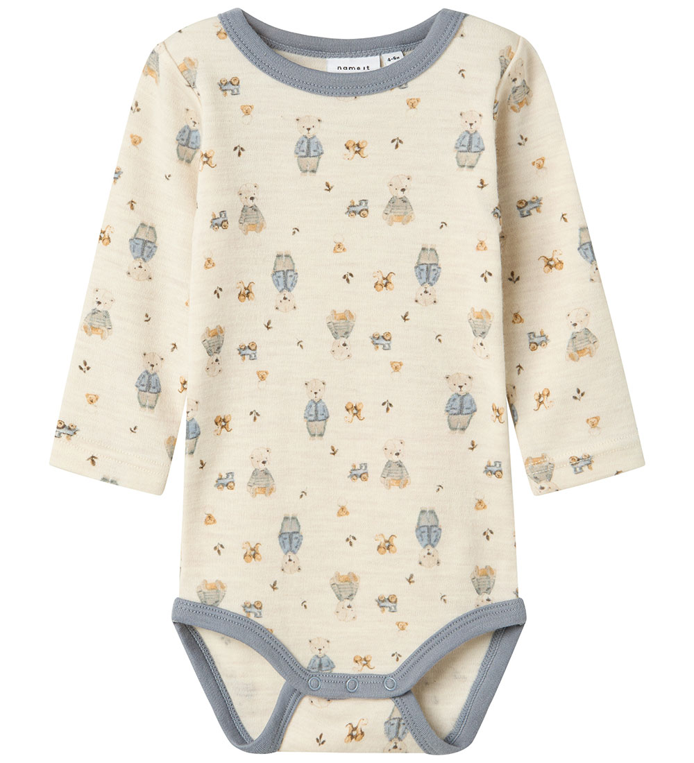 Name It Bodysuit l/s - Wool - NbmWillos - Peyote Melange