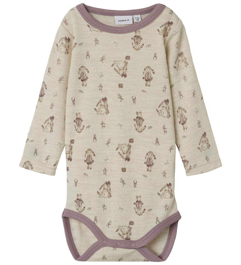 Name It Bodysuit l/s - Wool - NbfWillos - Peyote Melange