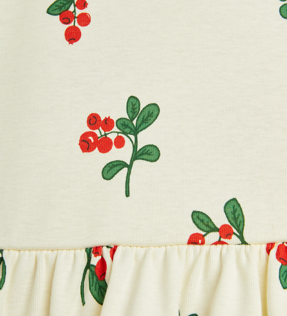 Mini Rodini Kjóll - Lingonberries - Off White