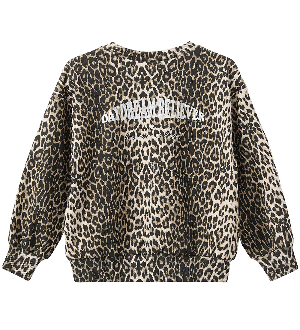 Sofie Schnoor Sweatshirt - Elissk - Light Brown Leopard w. Silve
