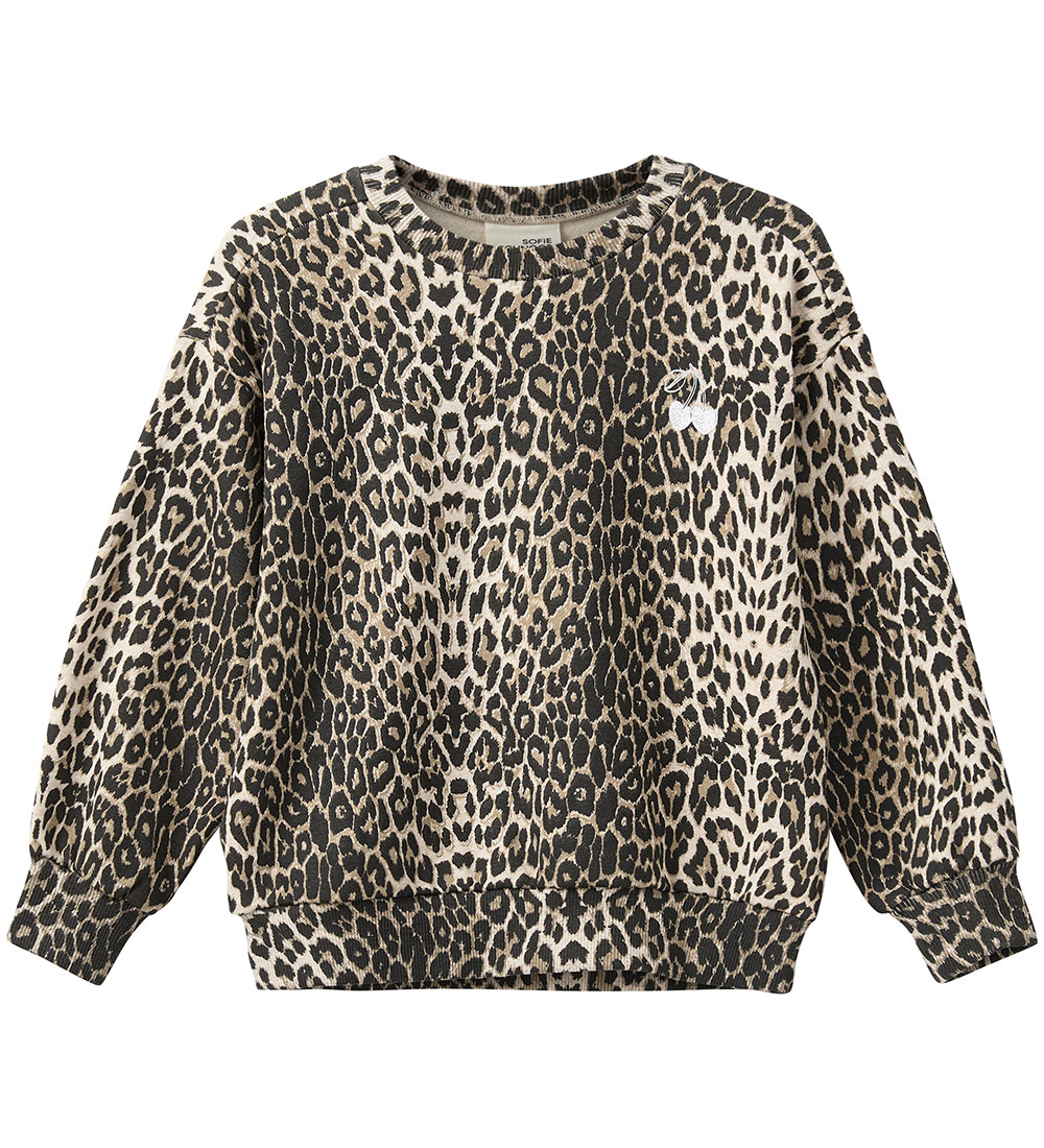 Sofie Schnoor Sweatshirt - Elissk - Light Brown Leopard w. Silve