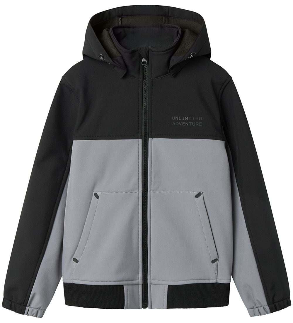 Name It Softshell Jacket w. Fleece - NkmAlfa08 - Mockingbird