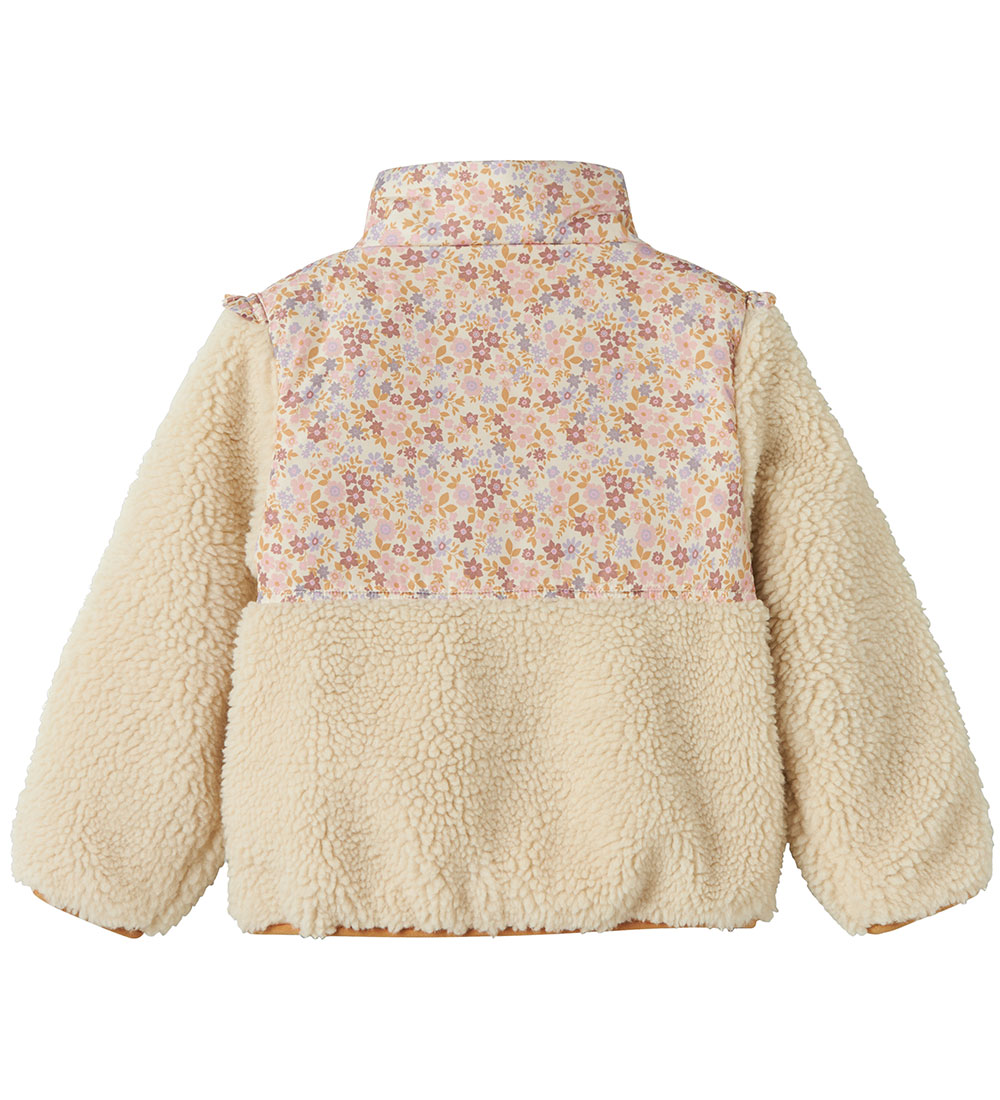 Name It Fleece Jacket - Teddy - NmfMinna - Whitecap Grey/Biscuit