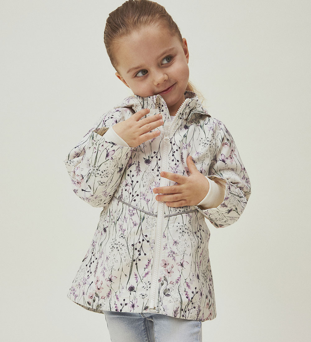 Name It Lightweight Jacket - NmfMaxi - Whisper White/Long Flower