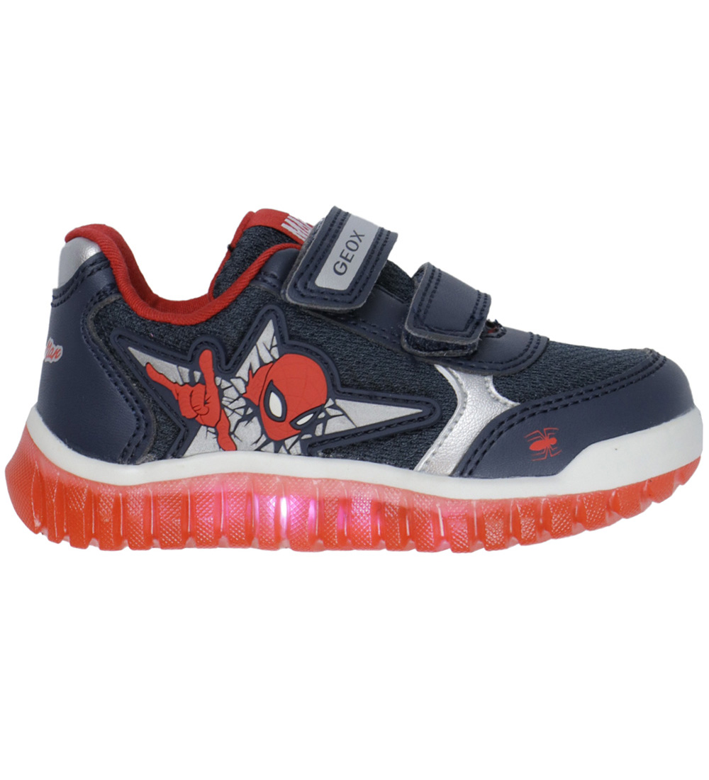 Geox Blinkschuhe - B Lightyloo - Marvel Spider-Man - Navy/Rot