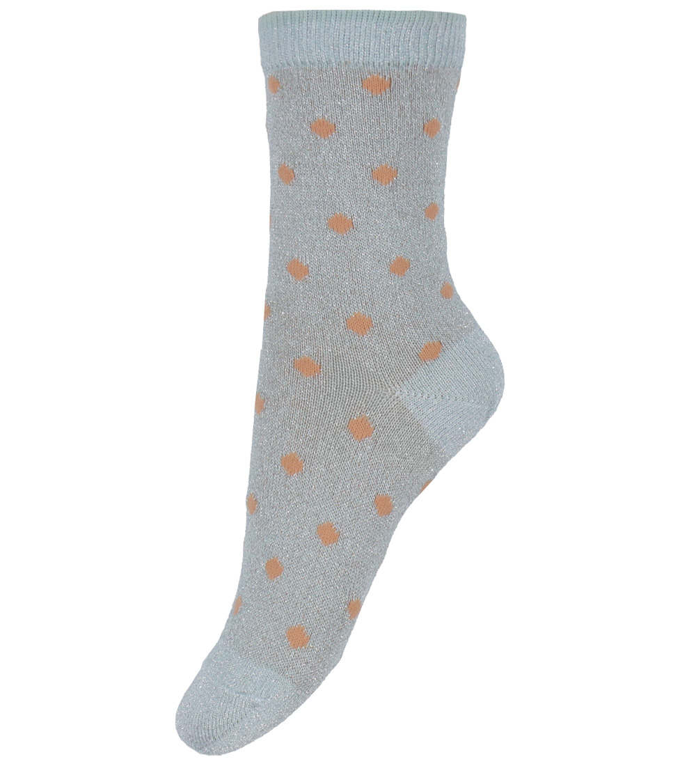 MP Socken - Irma - Grau Mist m. Punkte/Glitzer
