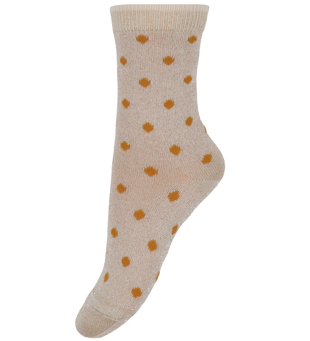 MP Socks - Irma - Champagne Beige w. Glitter/Dots