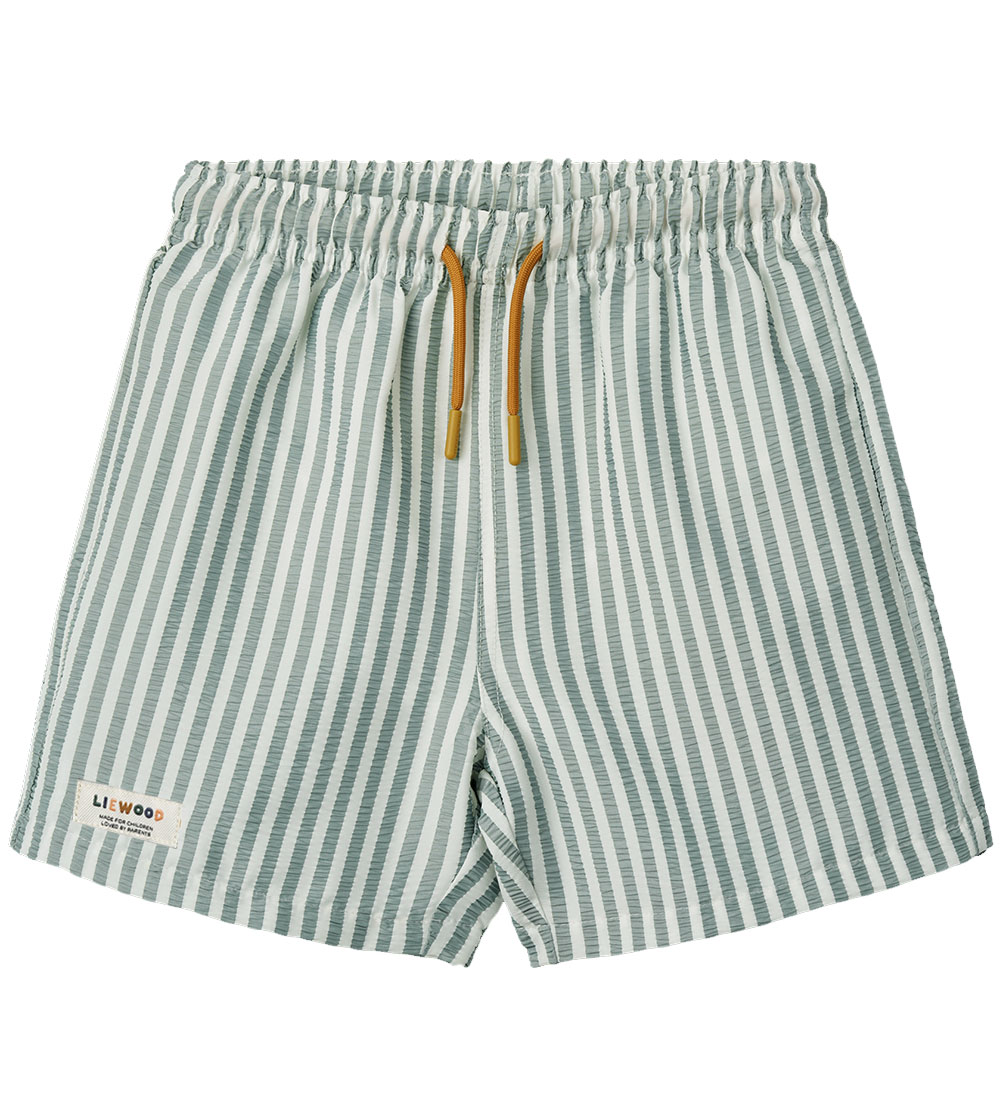 Liewood Badeshorts - Duke - Stripe Peppermynte/Sprø White