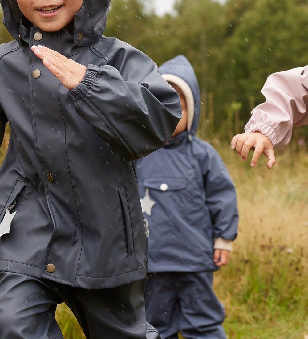 Mini A Ture Rainwear w. Suspenders - PU - MatWainis - Ombre Blue