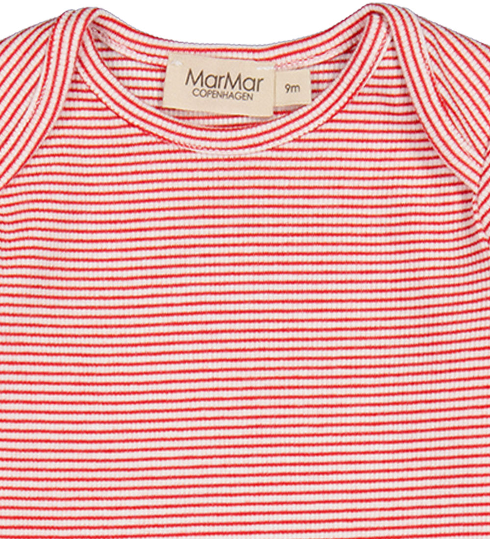 MarMar Bodysuit l/s - Rib - Modal - Leg - Red Stripe