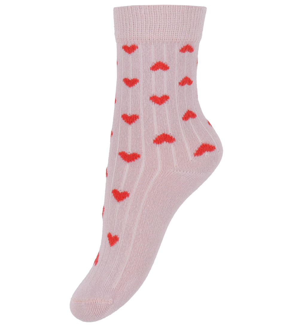 Minipop Socken - Rib - Bambus - 3er-Pack - Rose Heart