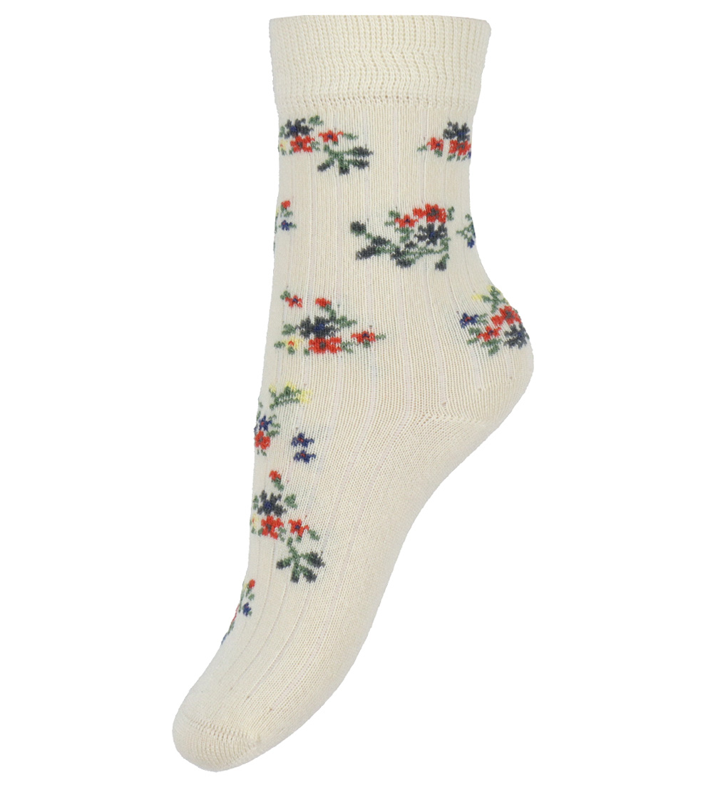 Minipop Socks - Rib - Bamboo - 3-Pack - Flower Mix