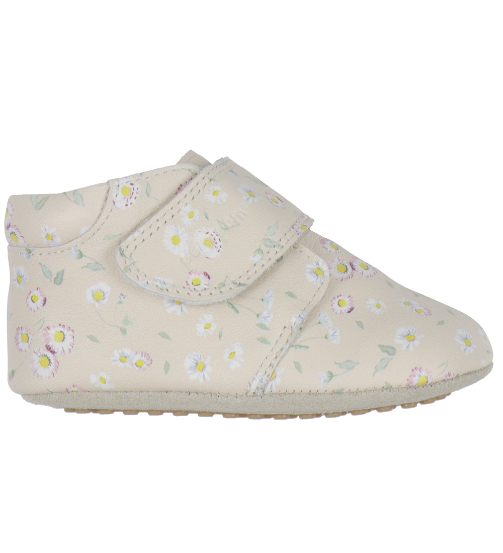 Pom Pom Soft Sole Leather Shoes - Beginners Velcro Print - Belli