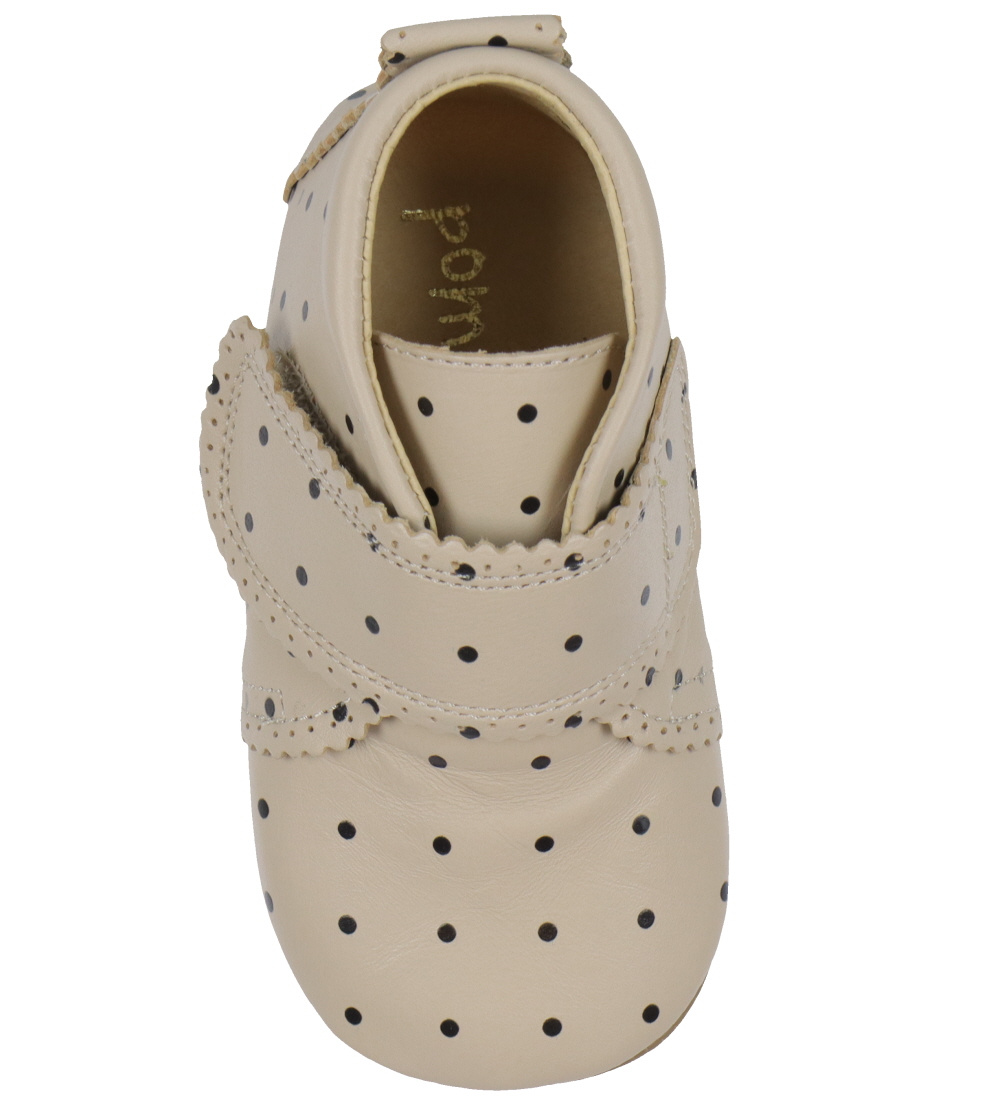 Pom Pom Soft Sole Leather Shoes - Beginners Velcro Scallops - Do