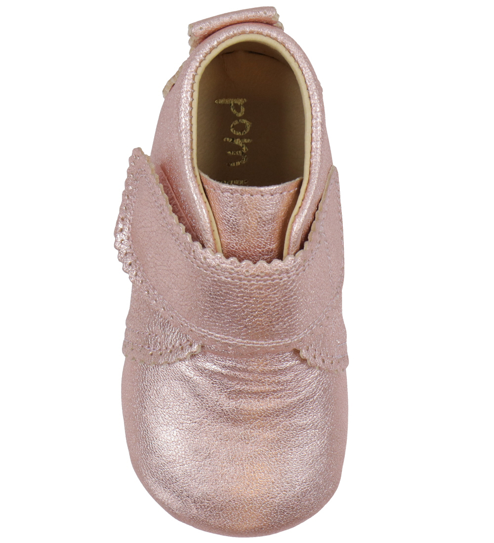 Pom Pom Soft Sole Leather Shoes - Beginners Velcro Scallops - Me