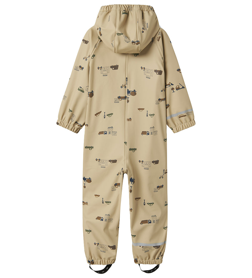 Name It Rainsuit w. Fleece - PU - NmmDry10 - White Pepper/Small