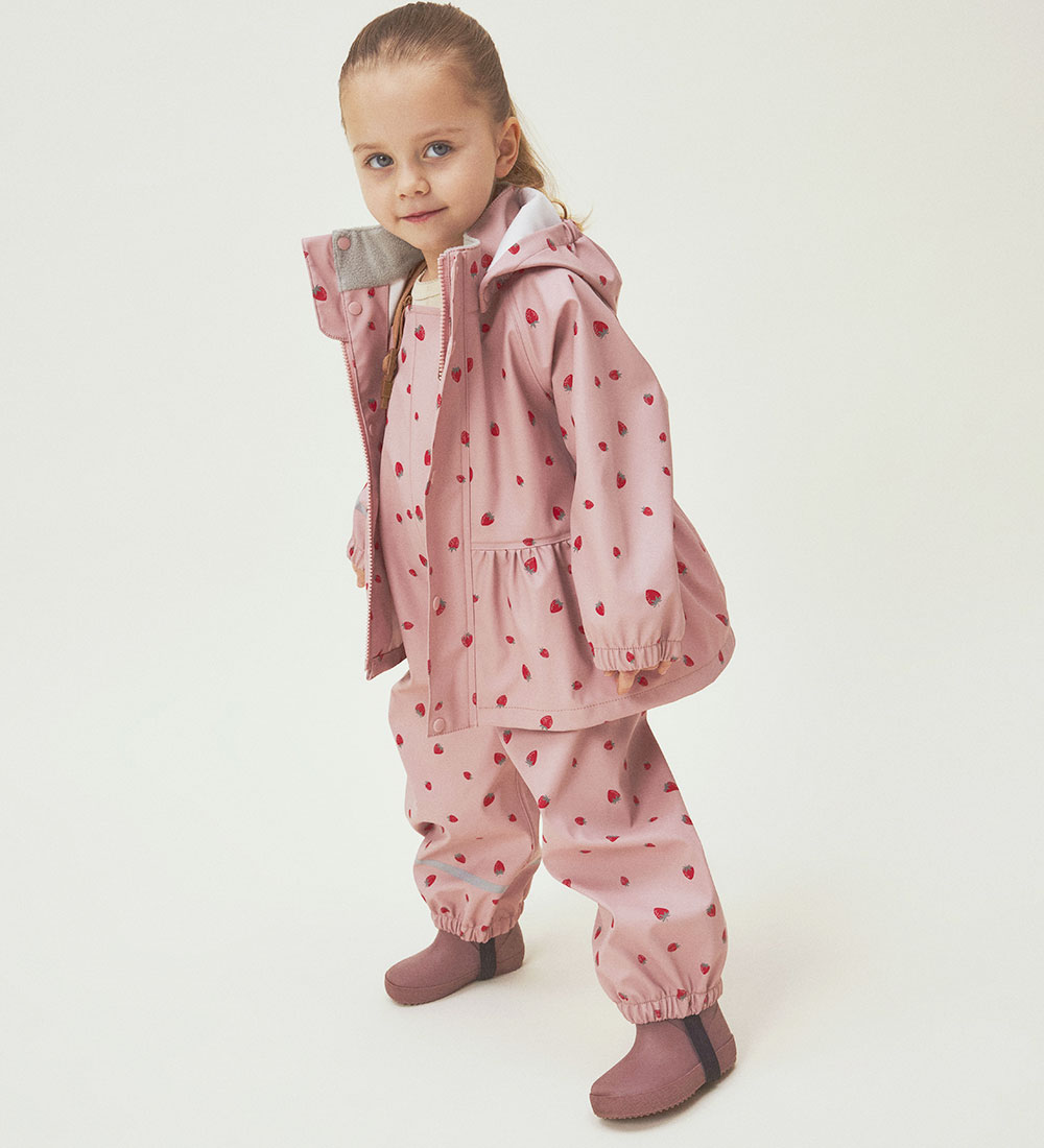 Name It Regnföt M. axlaböndum - PU - NmfDry10 - Pale Mauve/Straw