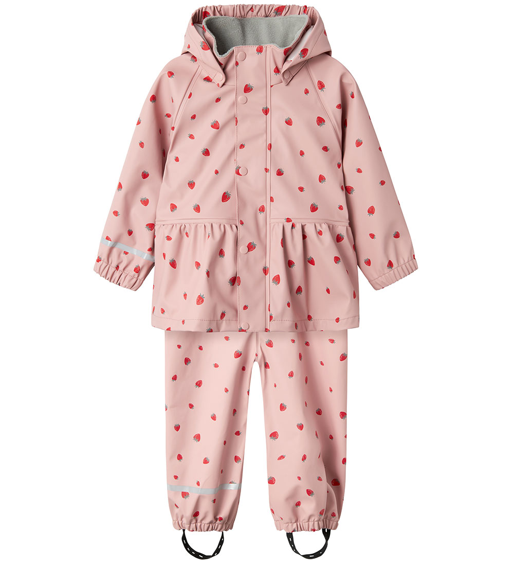 Name It Regnföt M. axlaböndum - PU - NmfDry10 - Pale Mauve/Straw