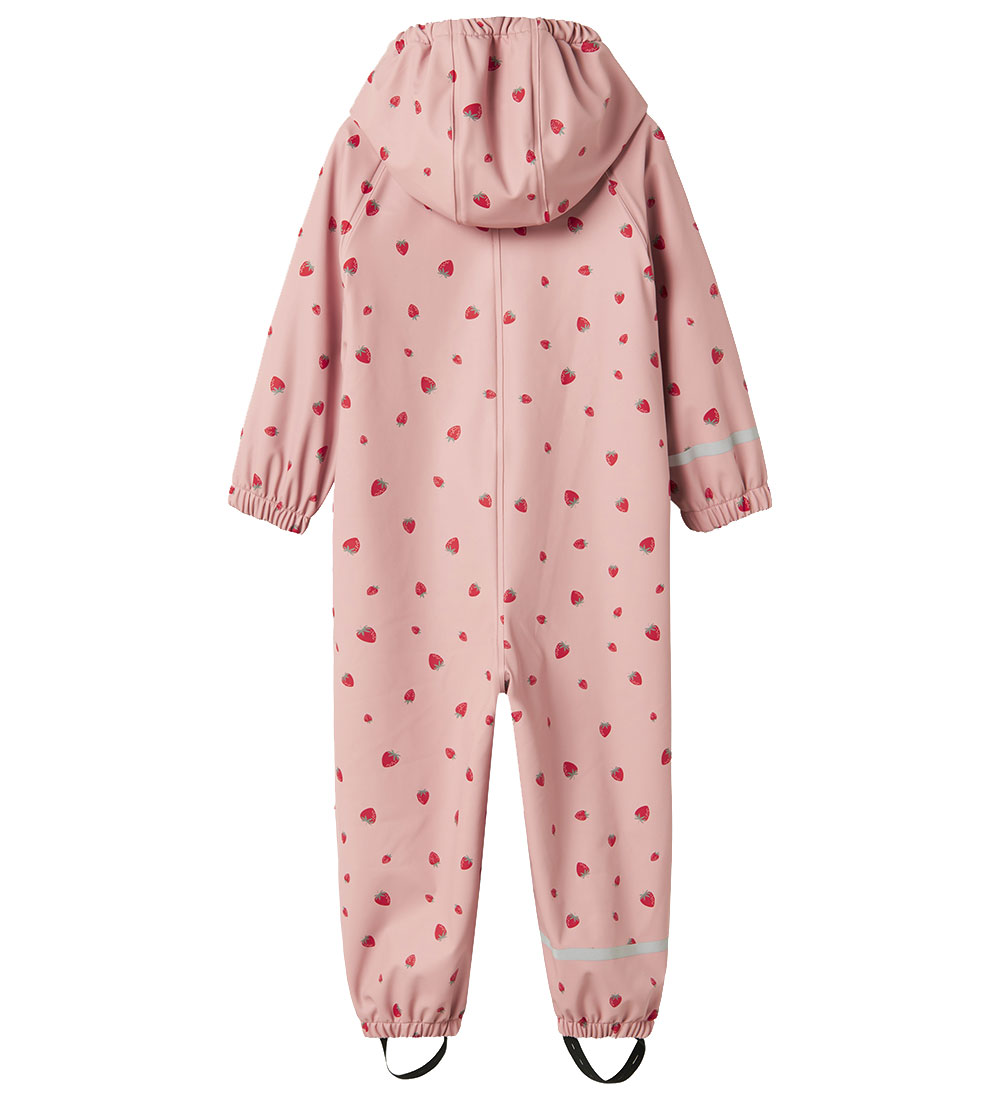 Name It Regndress m. Fleece - PU - NmfDry10 - Pale Mauve/Strawbe