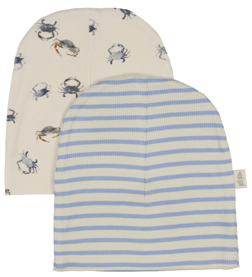 Petit Piao Beanie - Rib - Modal - 2-Pack - Allure Blue
