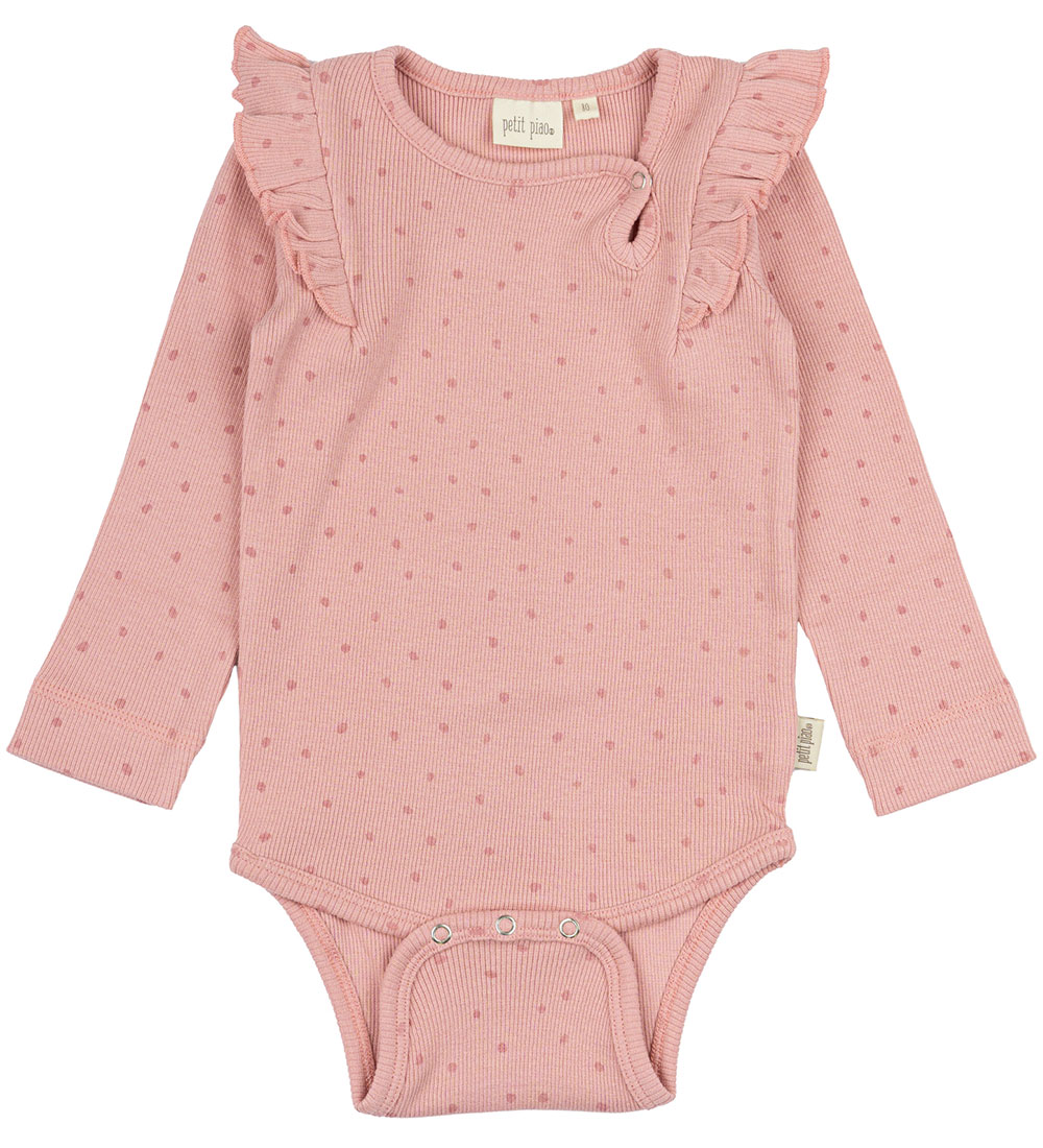 Petit Piao Bodysuit l/s - Rib - Modal - Bright Rose