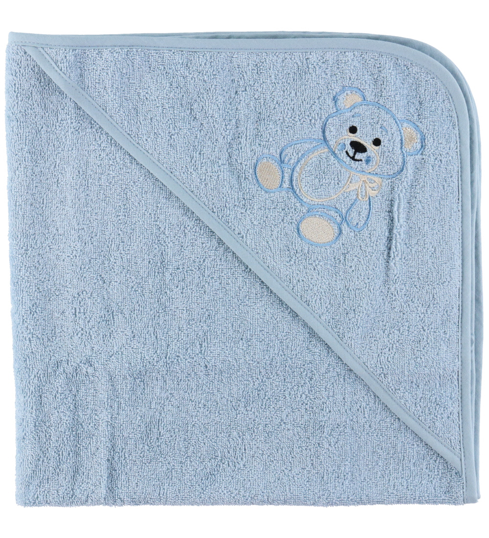 Nørgaard Madsens Baby towel - 75x75 cm - Blue w. Soft Toy