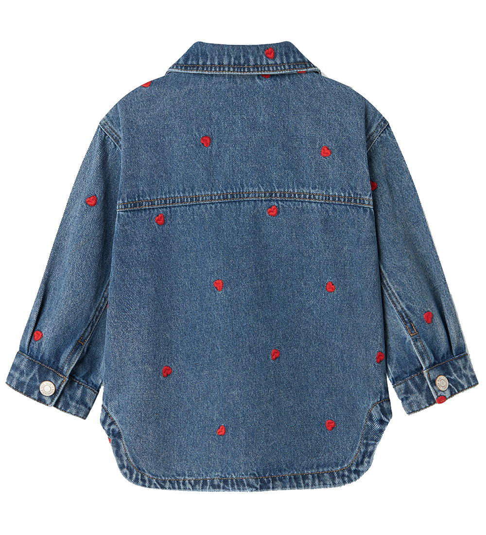 Name It Denim Jacket - NmfNina - Medium+ Blue Denim/Heart