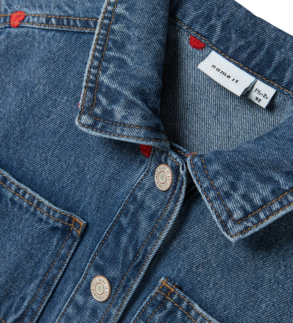 Name It Denim Jacket - NmfNina - Medium+ Blue Denim/Heart