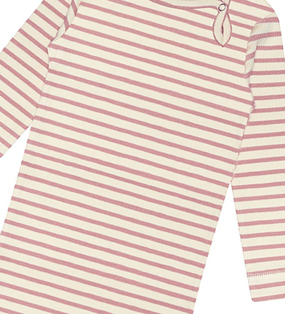 Petit Piao Jumpsuit - Rib - Modal - Bright Rose/Dark Off White