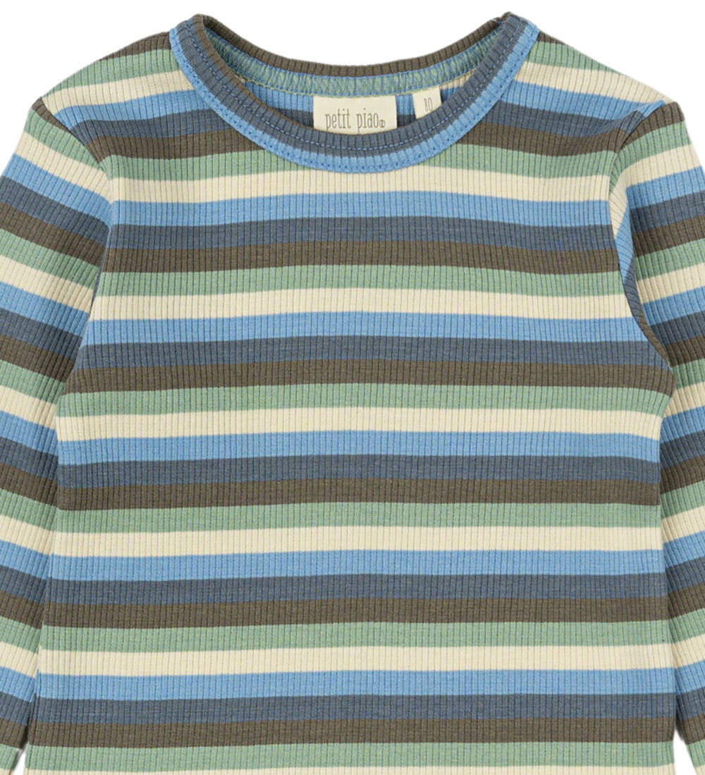 Petit Piao Blouse - Rib - Modal - Allure Blue Multi Striped