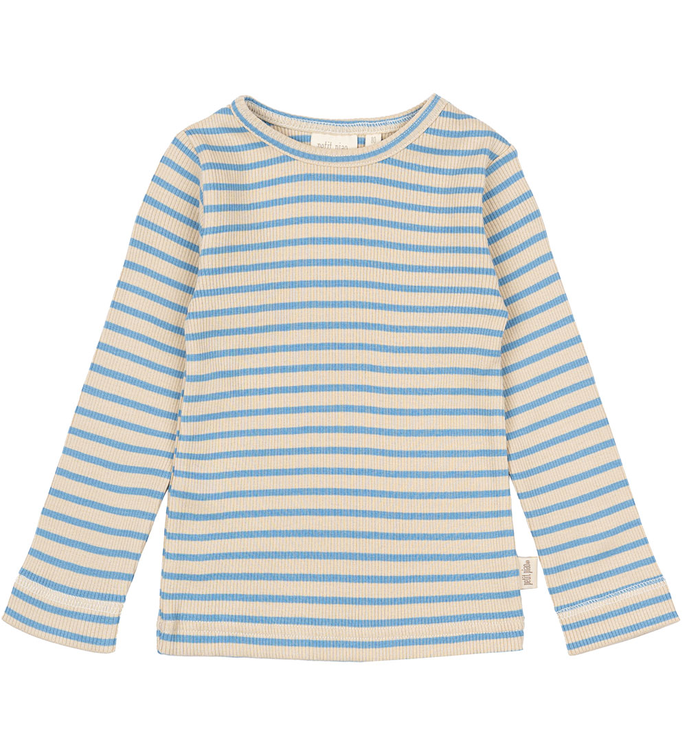 Petit Piao Blouse - Rib - Modal - Allure Blue/Dark Off White