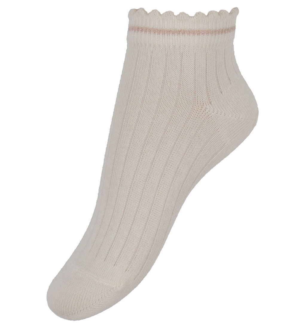MP Ankelsokker - 3-pack - Petra - Lyseblå/Rosa/Hvit m. Glitter