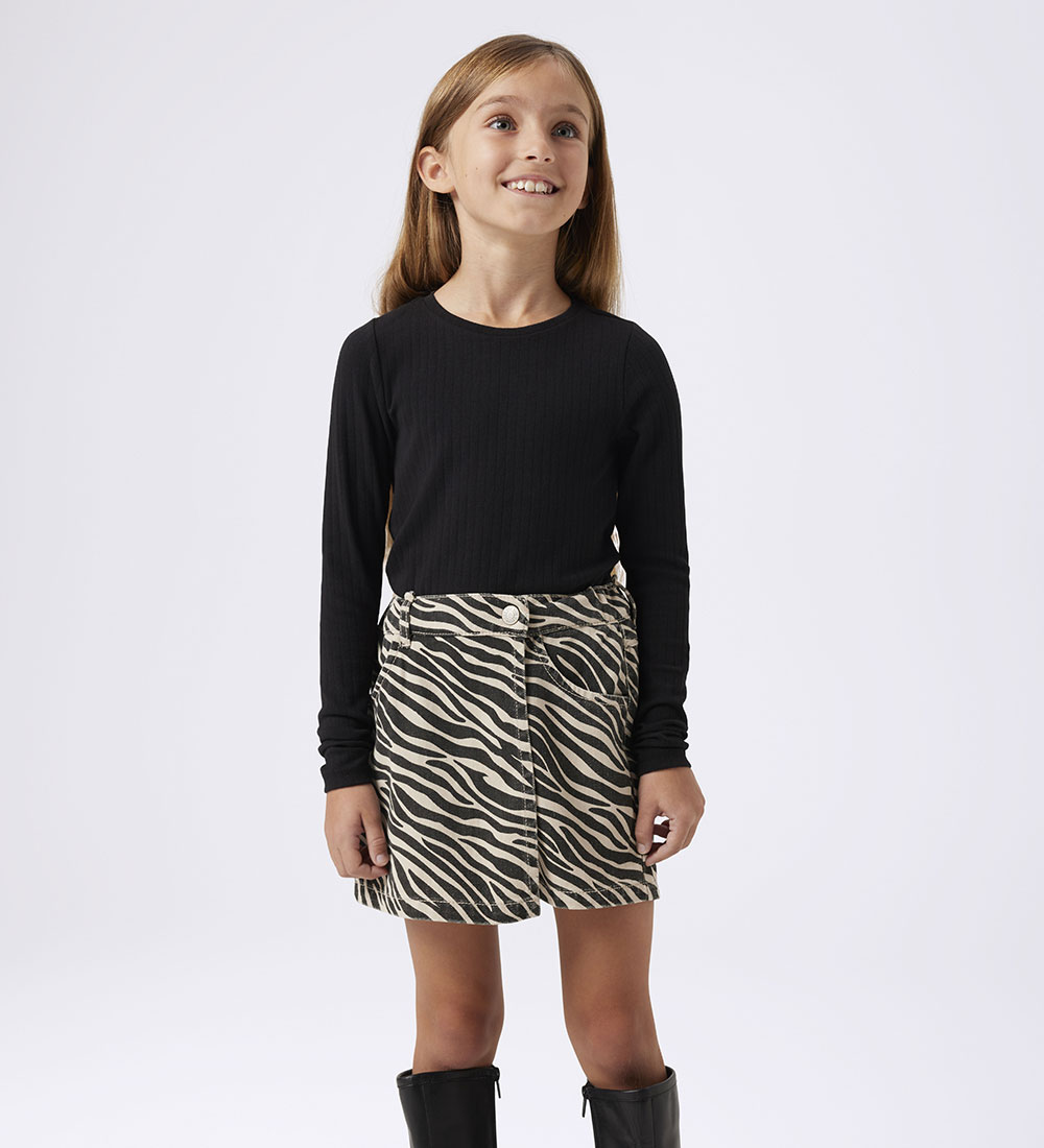 Name It Denimshorts - NfkZebra - Cement/Black Zebra