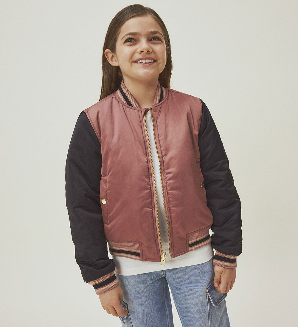 Name It Bomber Jacket - Reversible - NkfMariska - Black/Pink w.
