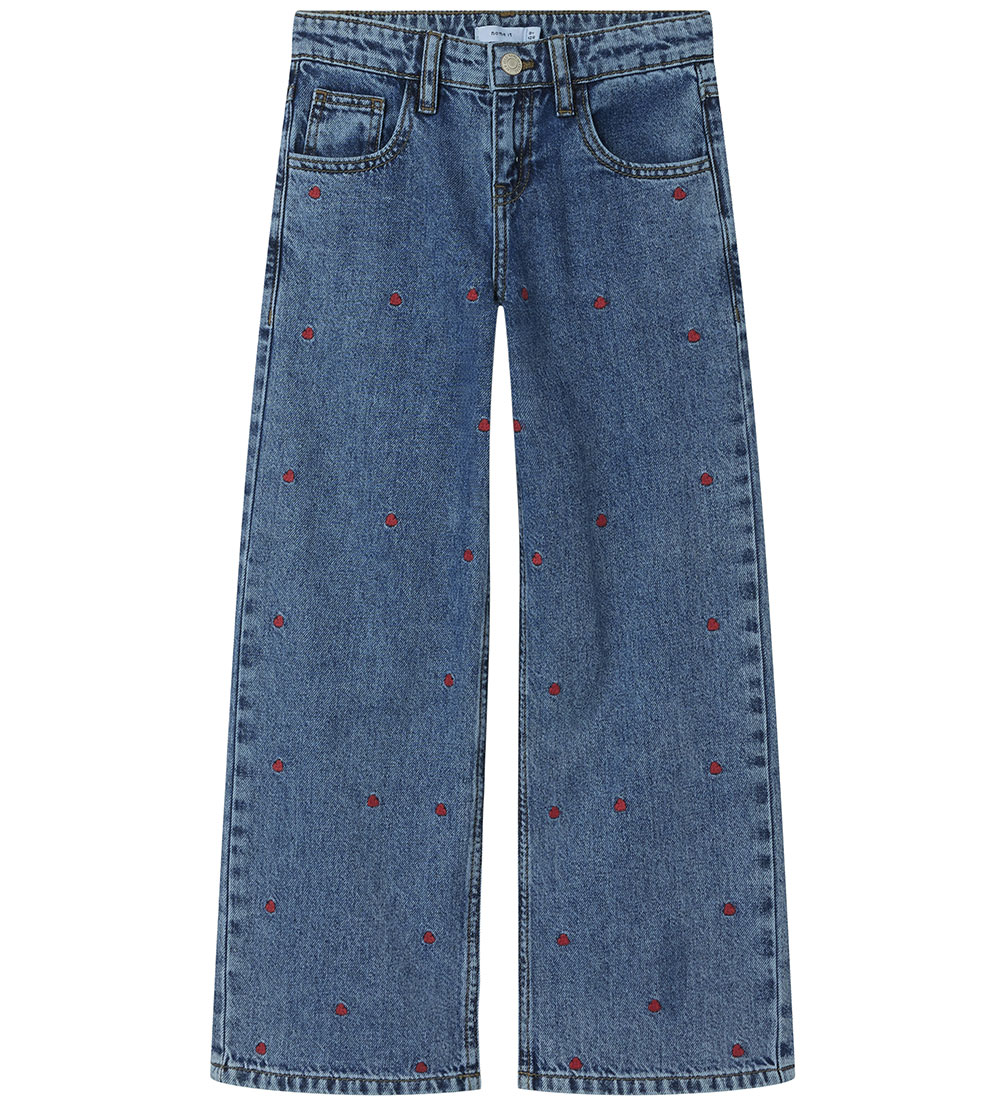Name It Jeans - Wide - NkfBella - Medium+ Blue Denim/Heart