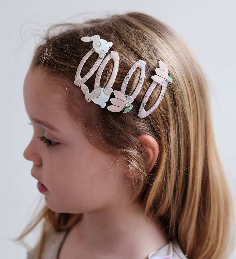 Mimi & Lula Hair Clips - 4-Pack - 5 cm - Bunny & Flower Easter