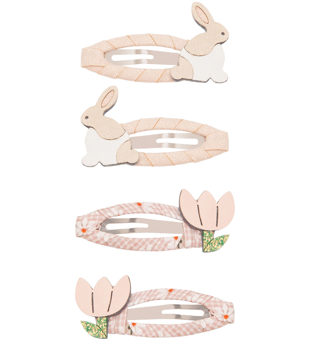 Mimi & Lula Hair Clips - 4-Pack - 5 cm - Bunny & Flower Easter