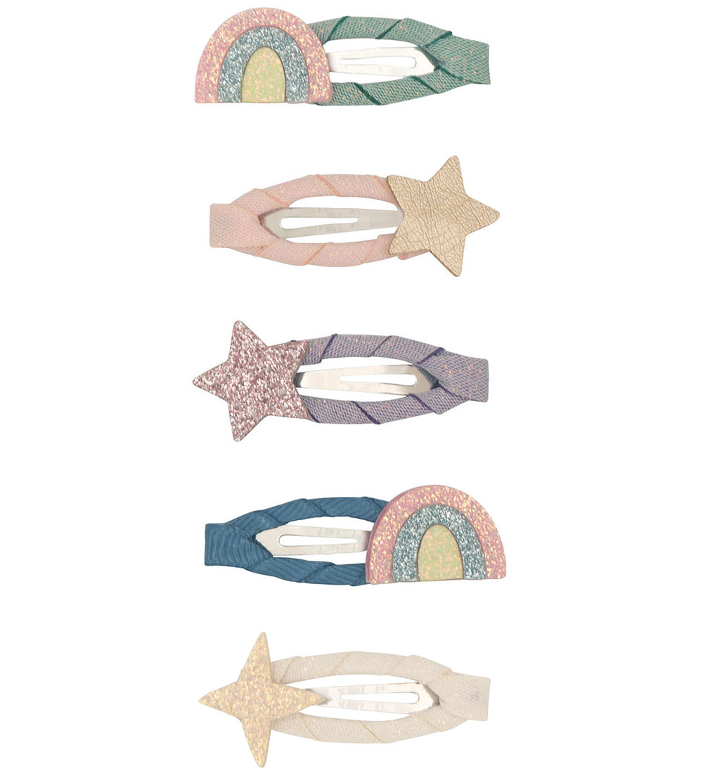 Mimi & Lula Hiusklipsit - 5 kpl - 4 cm - Rainbow & Star Dreamlan