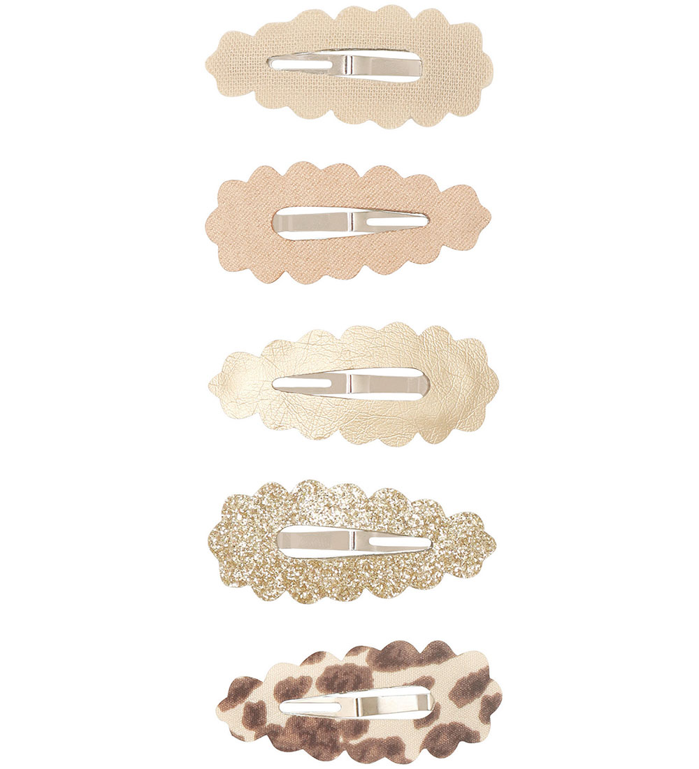 Mimi & Lula Haarspange - 5er-Pack - 4 cm - Gewellt Leopard