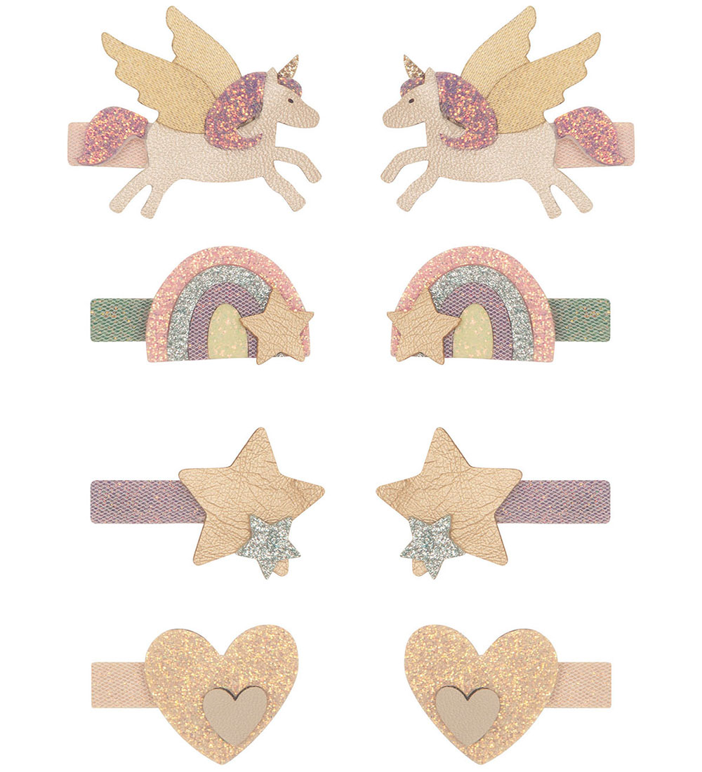 Mimi & Lula Hårklämma - 8-pack - 3 cm - Flygande Unicorn Drömlan