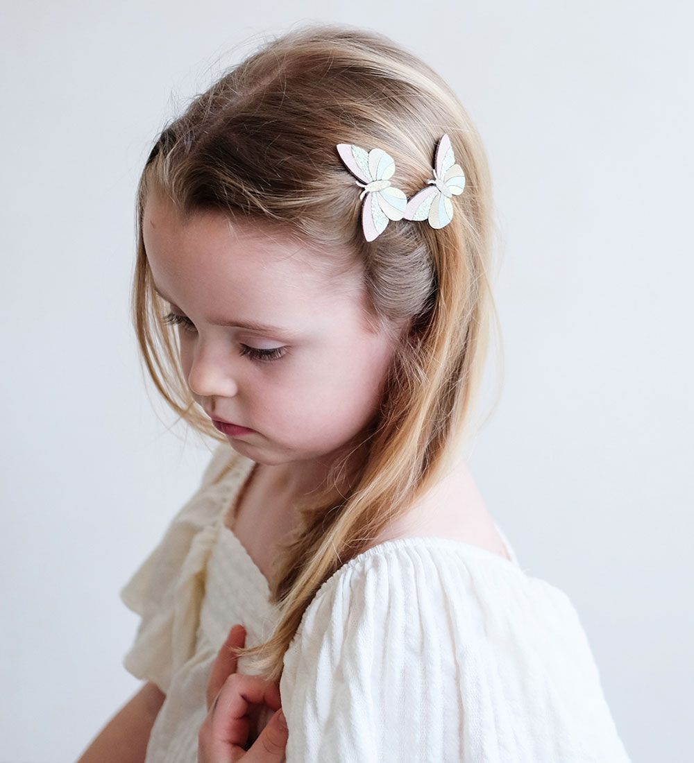 Mimi & Lula Hárspennur - 2 Pakki - 3 cm - Stripe Þverslaufa Spri