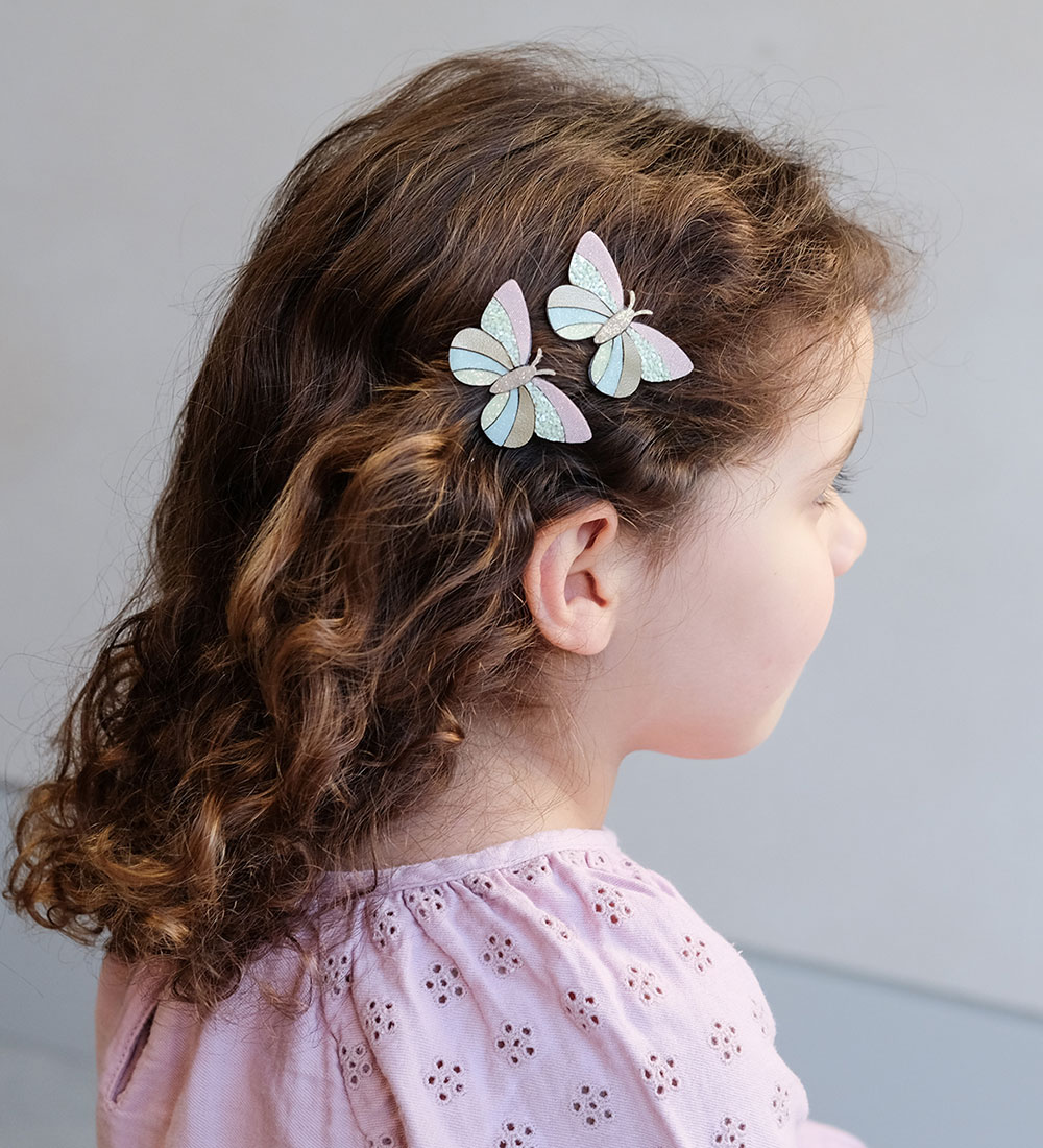 Mimi & Lula Hárspennur - 2 Pakki - 3 cm - Stripe Þverslaufa Spri