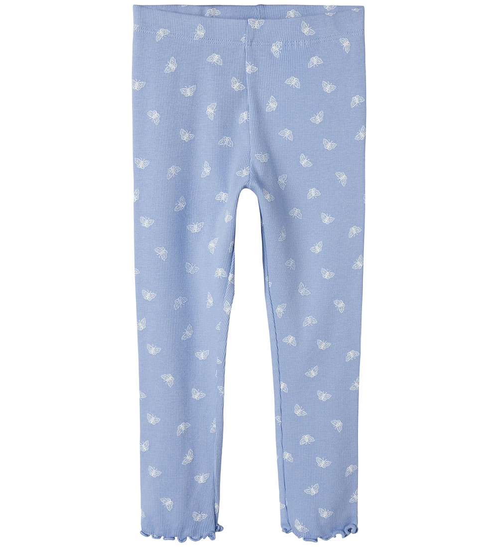 Name It Leggings - Rib - NmfVemia - Serenity/Bow Ties