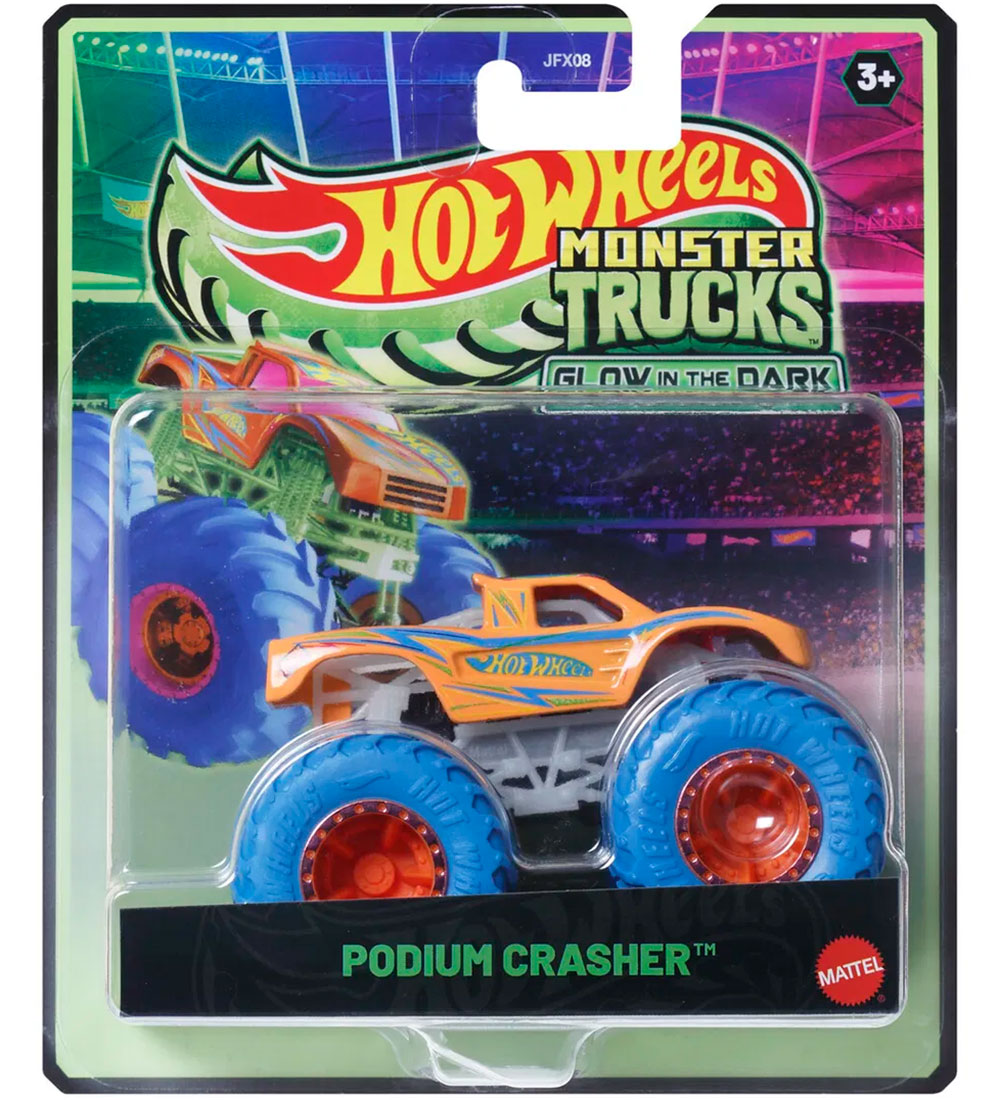 Hot Wheels Car - Monster Truck Glow-In-The-Dark - Podium Crasher