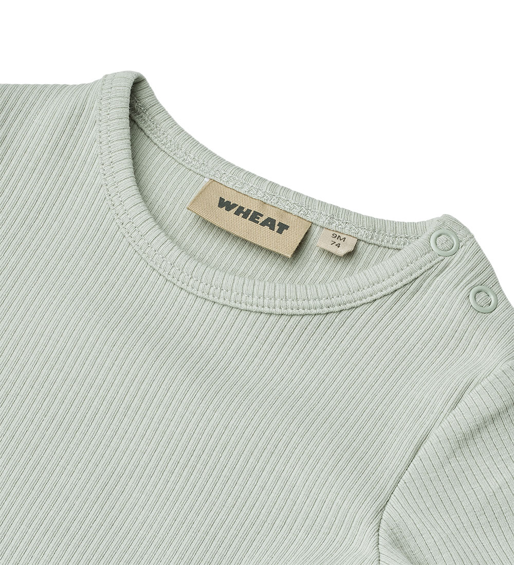 Wheat Romper l/s - Rib - Spencer - Regenachtig Sky