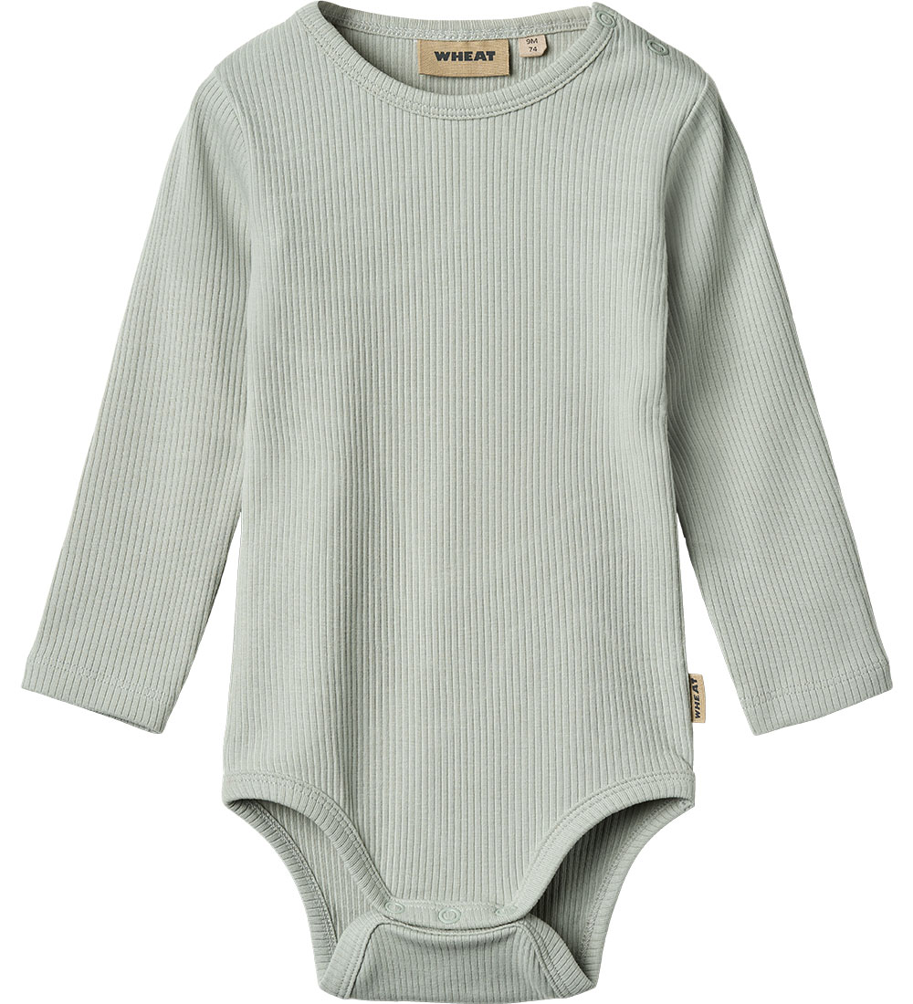 Wheat Romper l/s - Rib - Spencer - Regenachtig Sky